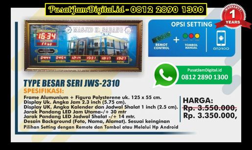 harga Jam Iqomah Digital di Aceh Tengah, Barito Kuala, Asmat