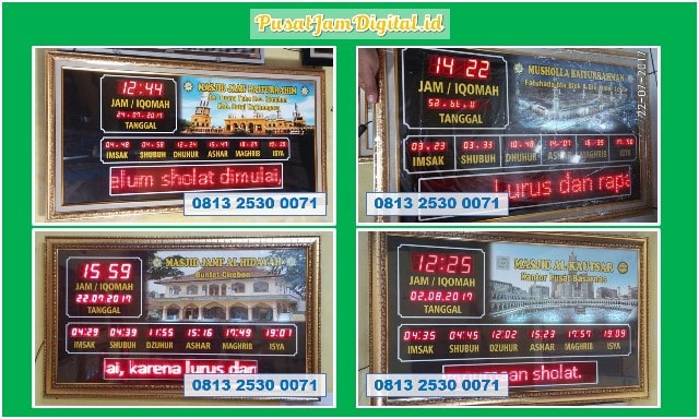 Jam Waktu Digital di Tebing Tinggi Pabrik Jam Digital Sholat Masjid Kecamatan Panyabungan Selatan Toba Samosir